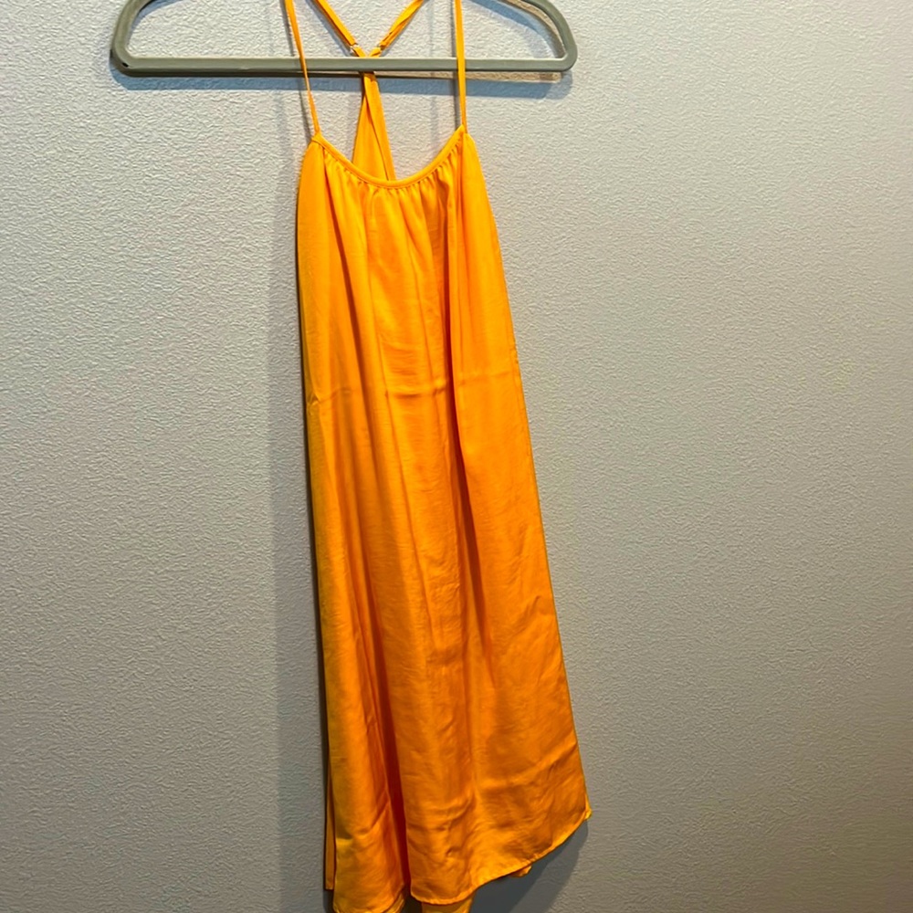 Banana Republic orange silk dress
